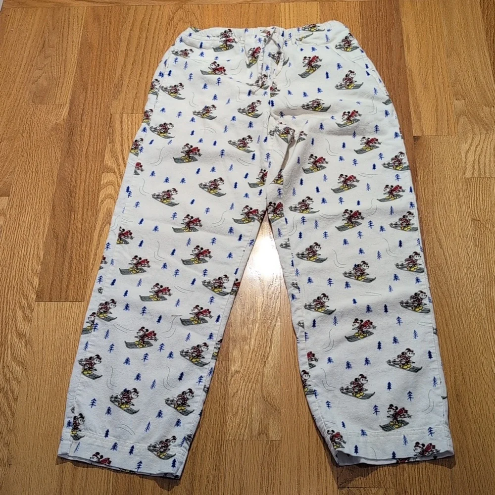 Hanna Anderson Mickey Mouse Holiday Pajama 100% Cotton Flannel Set Size XXS - Picture 10 of 14